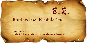 Bartovicz Richárd névjegykártya